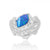 Sterling Silver Conch Shell Ring with Blue Opal
