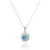 Sterling Silver Flower Pendant with Round Larimar