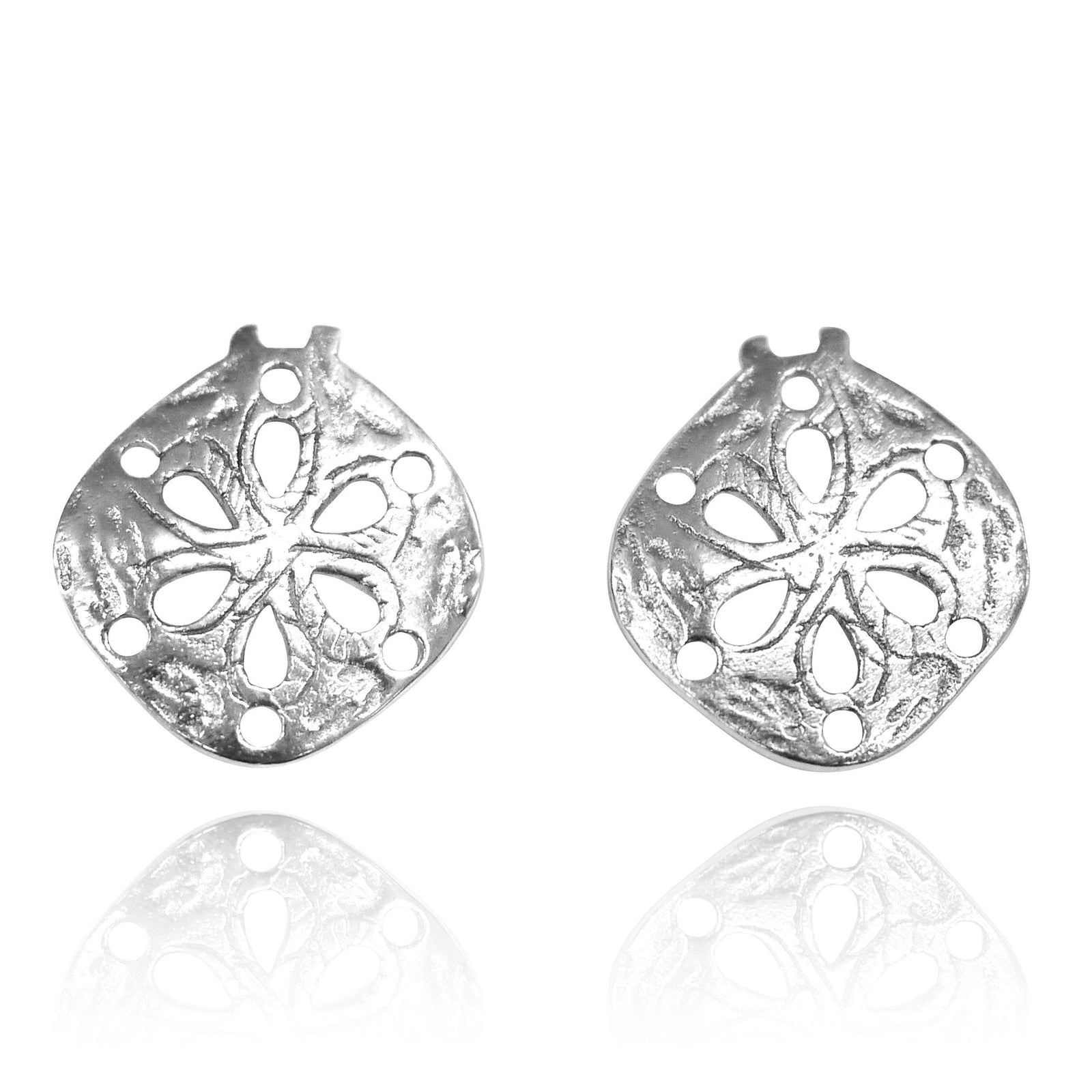 Sterling Silver Sand Dollar Stud Earrings