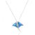 Sterling Silver Stingray Pendant Necklace with Blue Opal