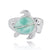 Sterling Silver Turtle Ring with 2 Larimar Stones