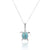 Sterling Silver Turtle Pendant Necklace with Two Larimar Stones