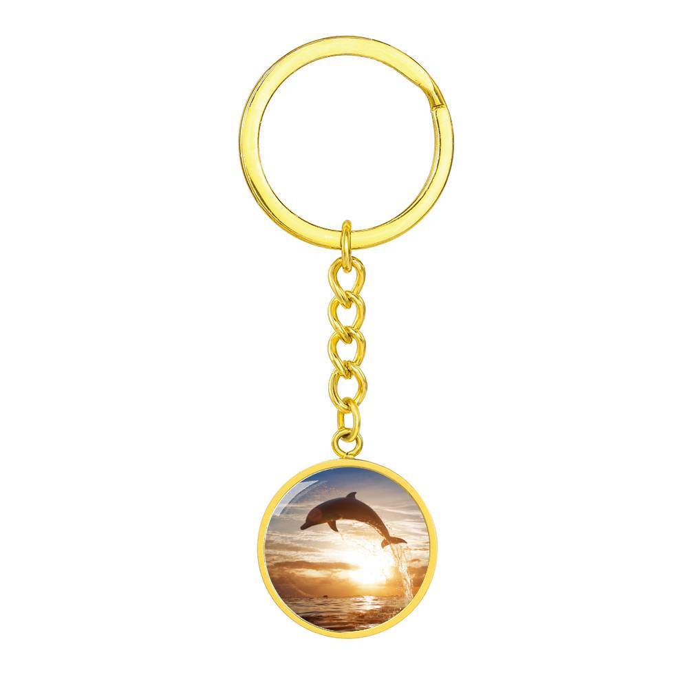 Sunset Dolphin Beachy Keychain