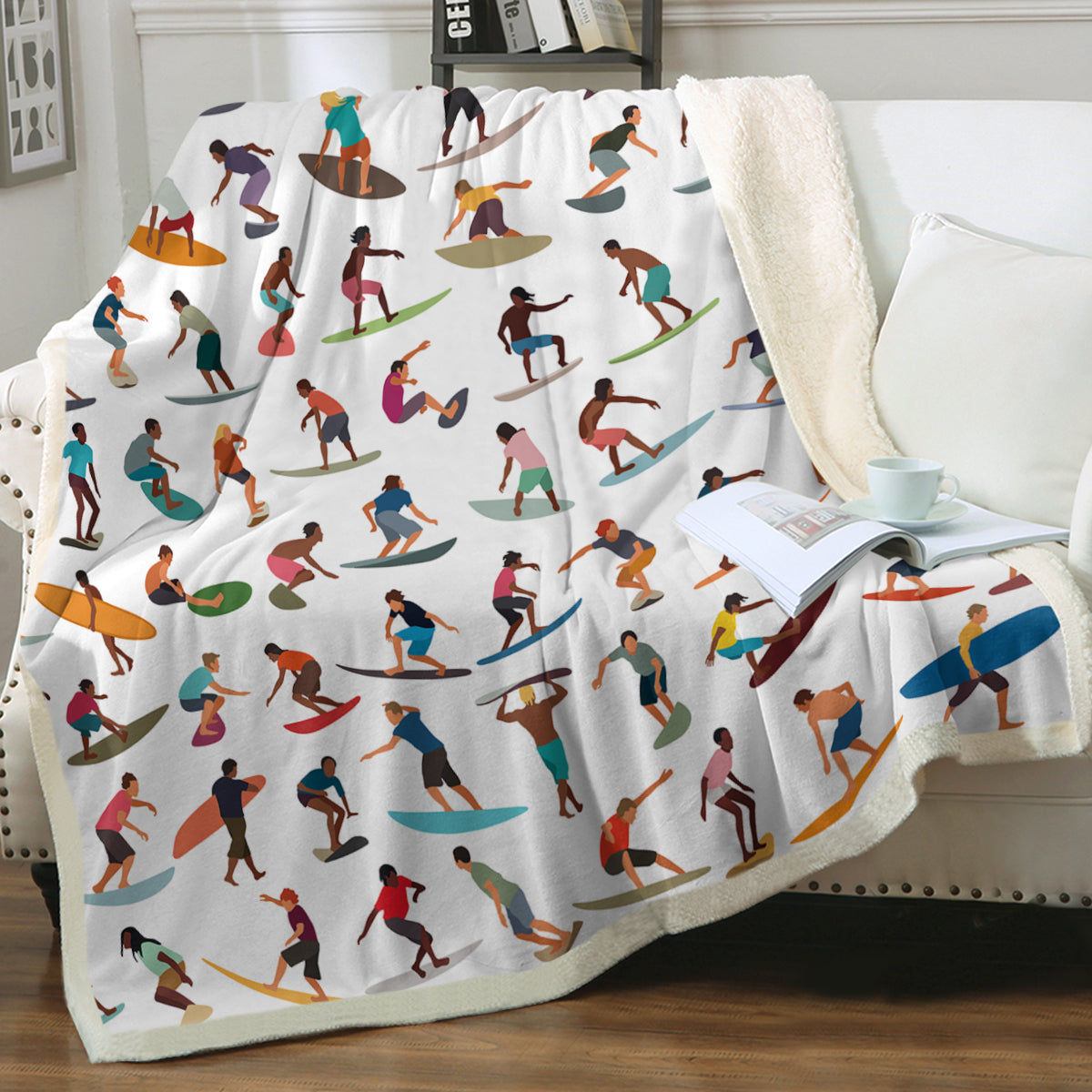 Surf World Soft Sherpa Blanket