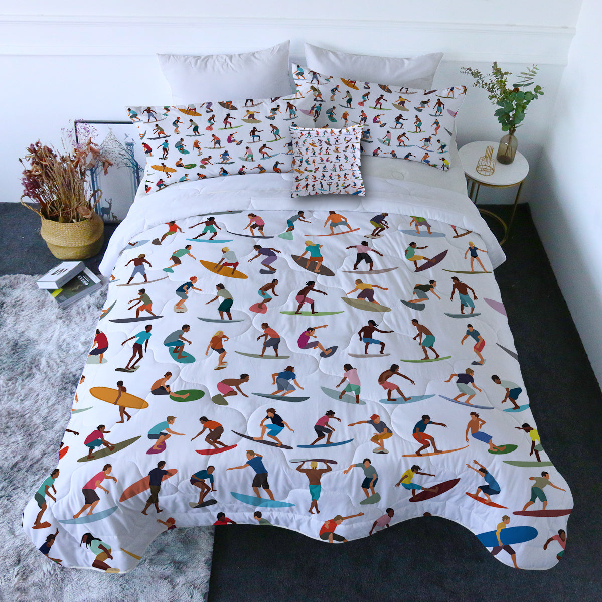 Surf World Comforter with Shams and Pillow Cover