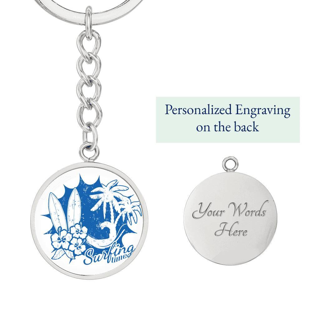 Surfing Time Beachy Keychain