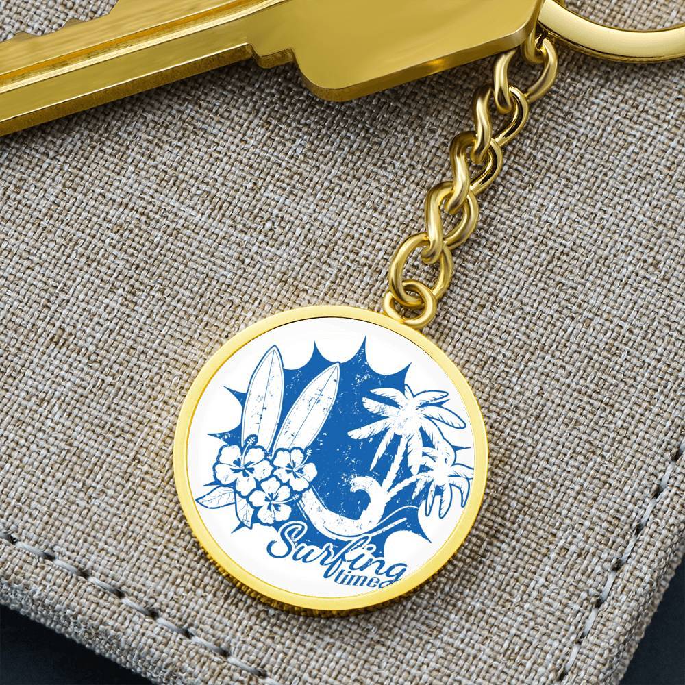 Surfing Time Beachy Keychain