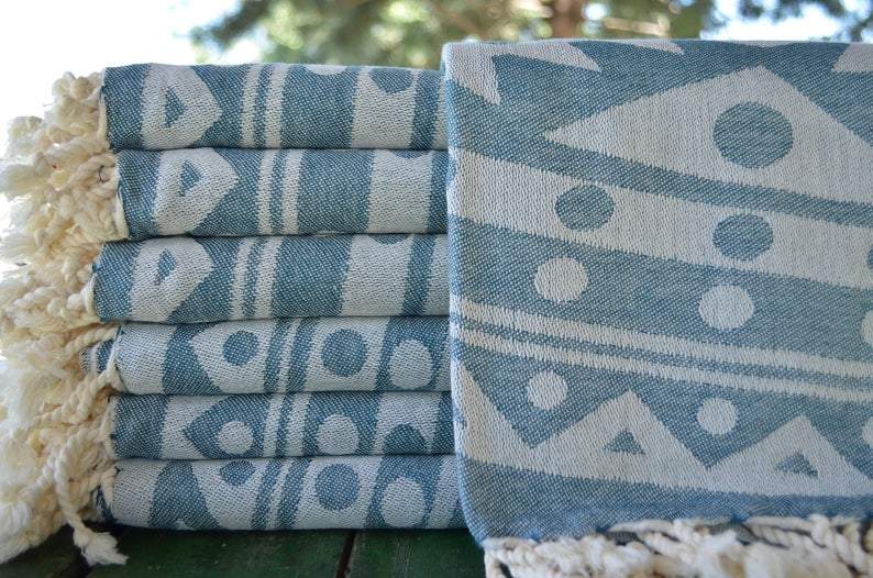Teal Blue Mandala 100% Cotton Towel