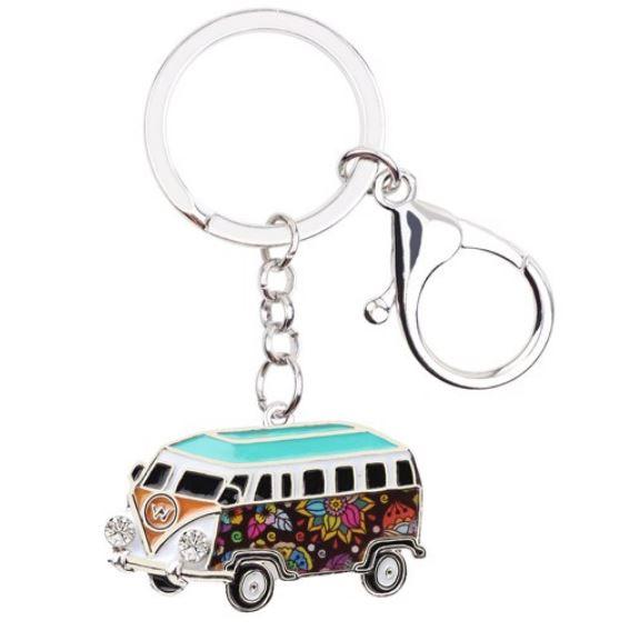 The Beach Bus - Enamel Pendant Key Ring