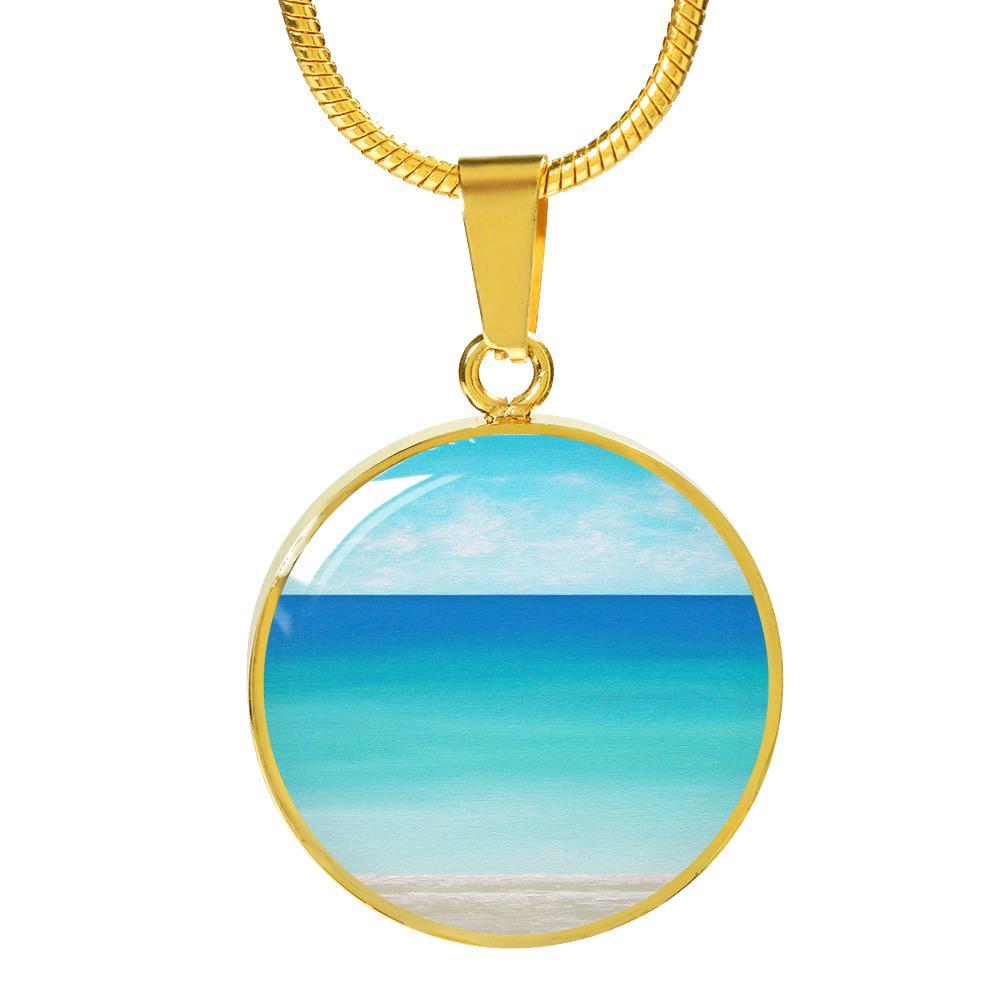 The Beach In My Heart Round Pendant Necklace