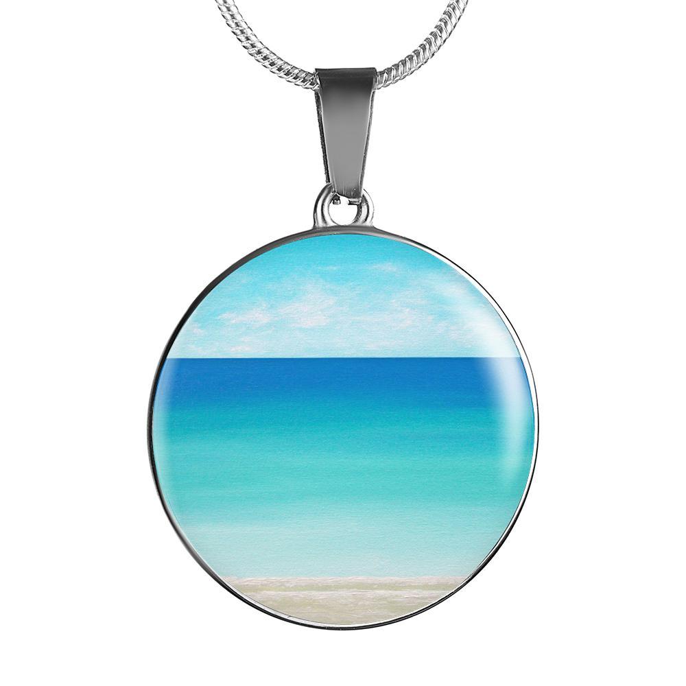 The Beach In My Heart Round Pendant Necklace