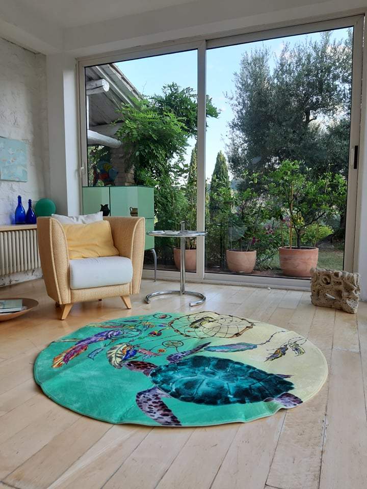 The Dreamcatcher and Sea Turtle Round Area Rug