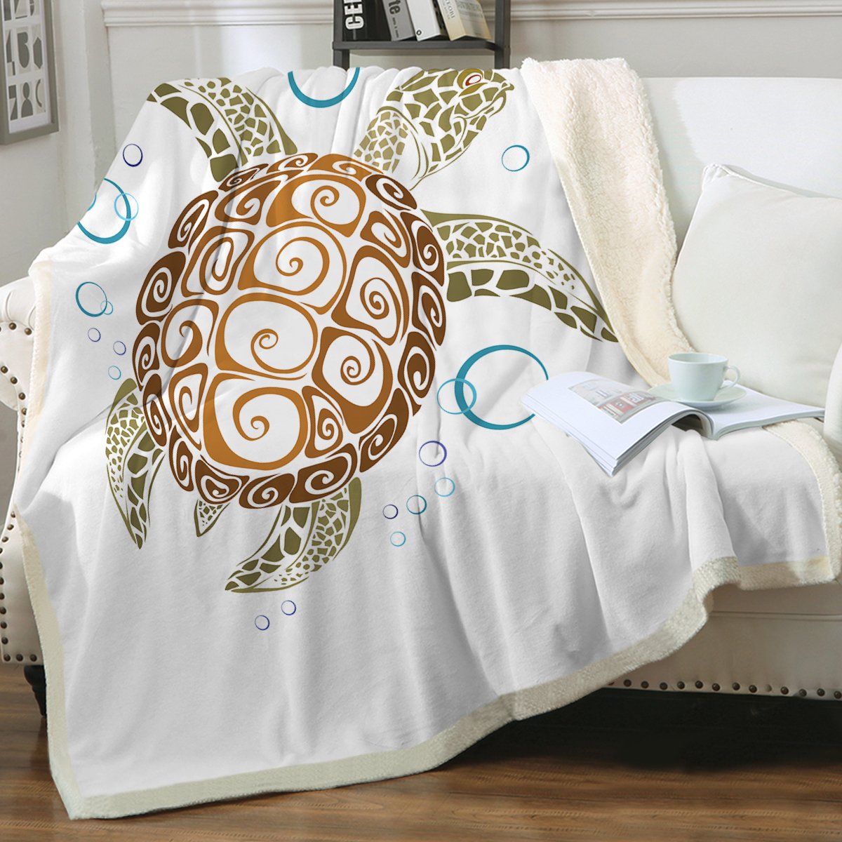 The Great Sea Turtle Soft Sherpa Blanket