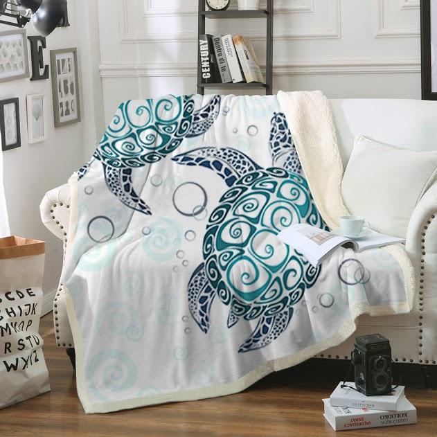 The Sea Turtle Twist Throw Blanket
