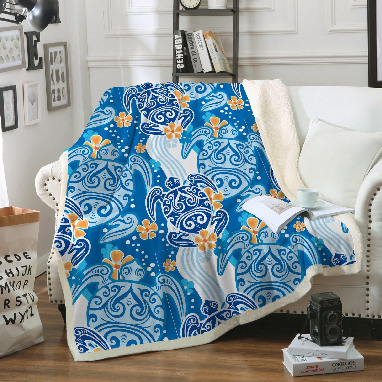 The Turtle Tribe Soft Sherpa Blanket