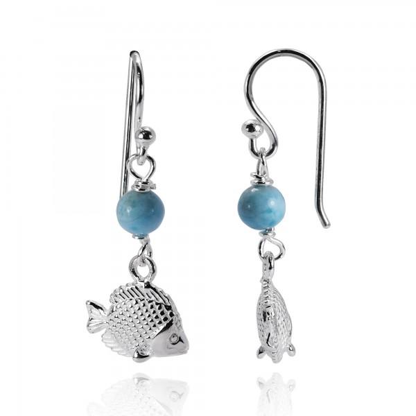 Tropical Fish Earrings with Larimar