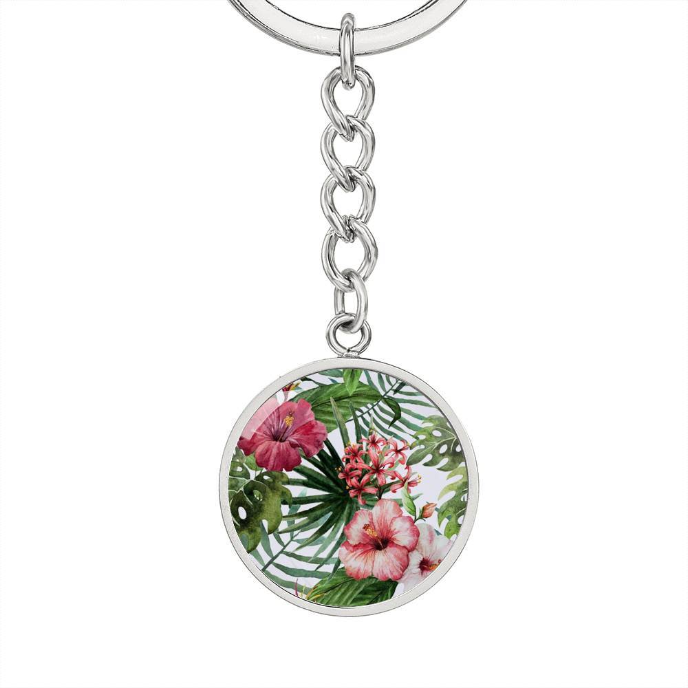 Tropical Hibiscus Beachy Keychain