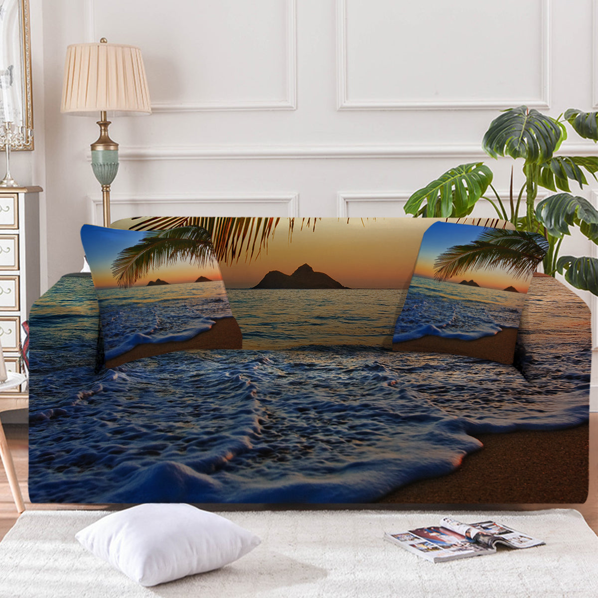 Tropical Sunset Couch Cover