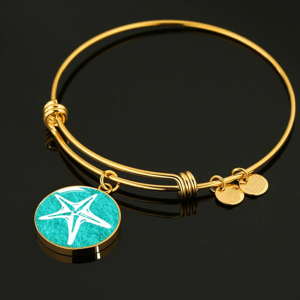 Turquoise & Starfish Bangle Bracelet