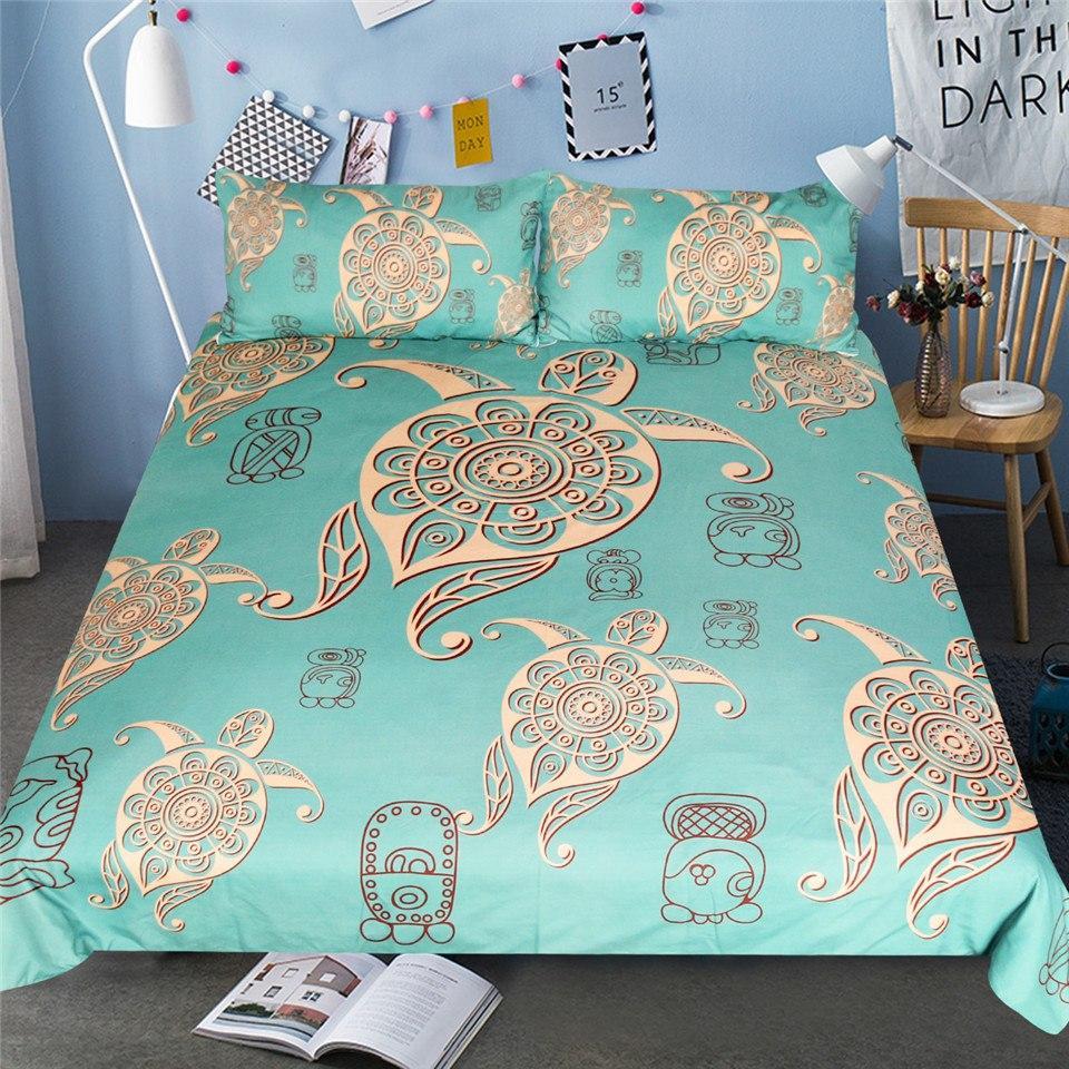 Turtles In Turquoise Duvet Cover Set