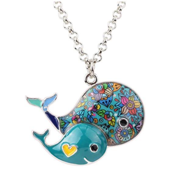 Wonder Whales - Enamel Pendant Necklace