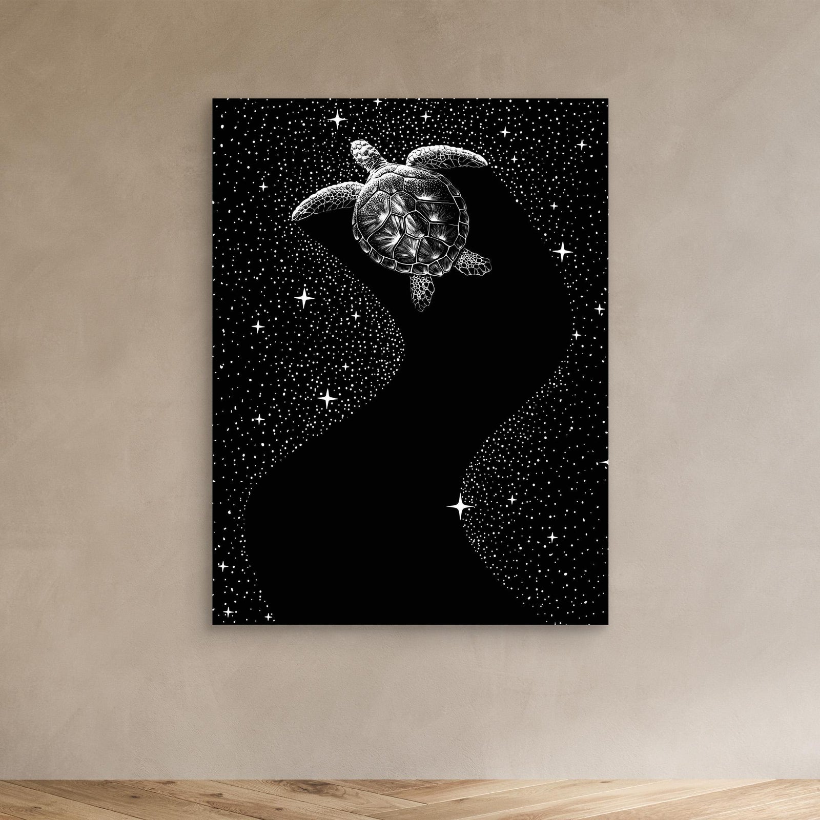Canvas Print - Starry Turtle (Black Version) by Alirıza çakir