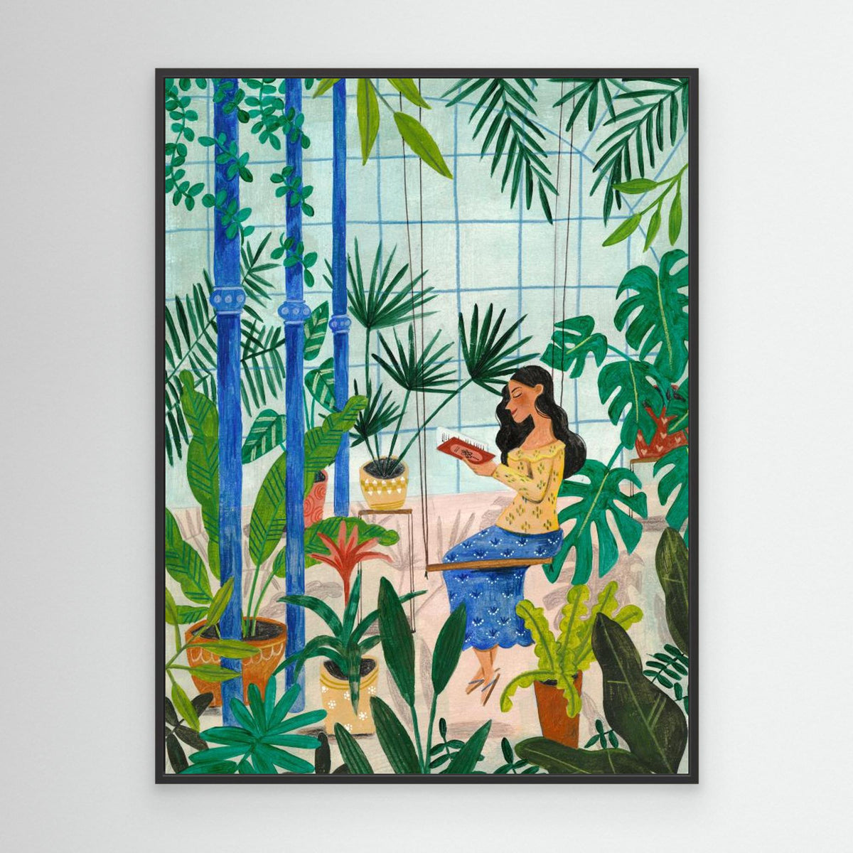 Canvas Print - Reading in the Plant Greenhouse by Caroline Bonne Müller