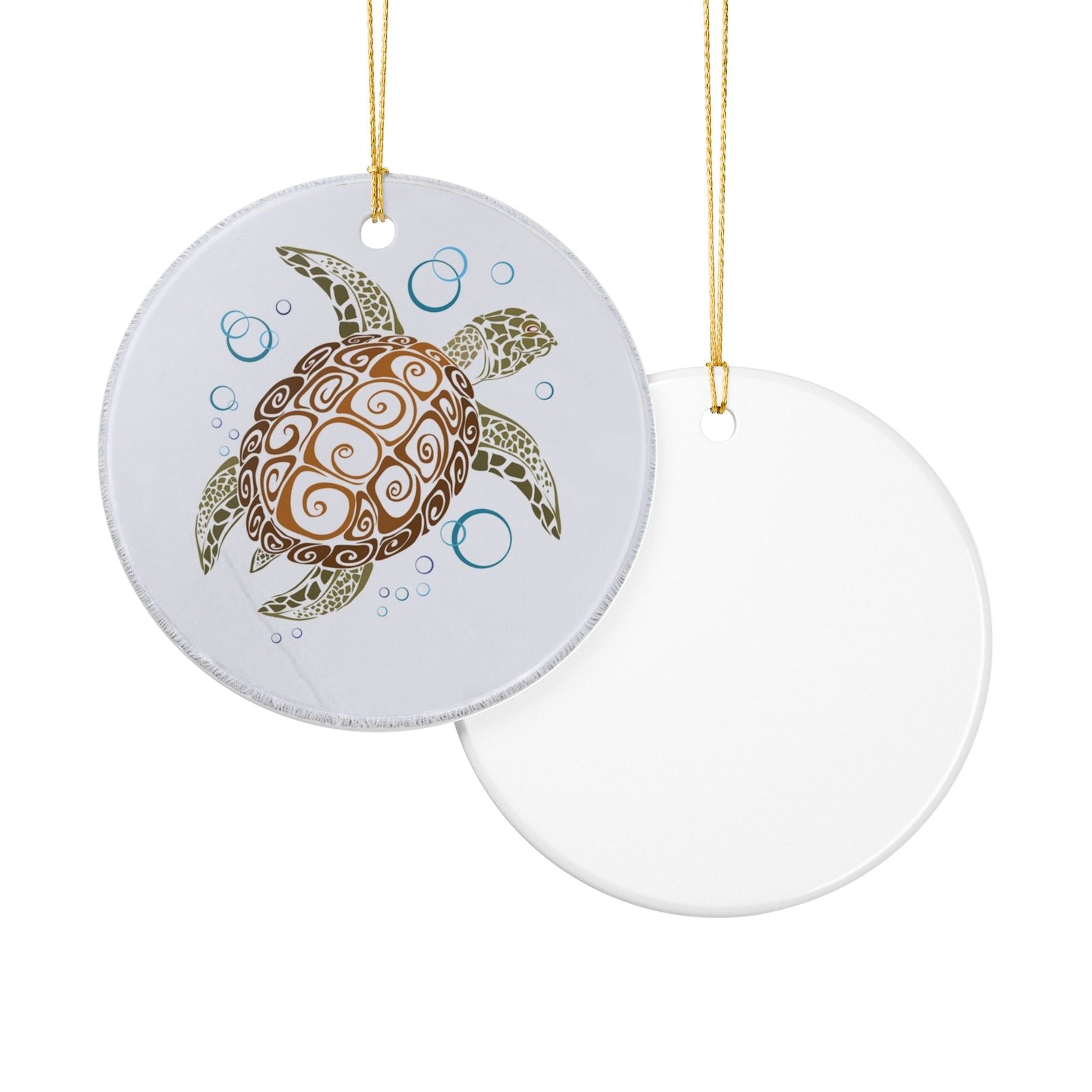 Aquatic Harmony Ceramic Ornament - Coastal Decoration