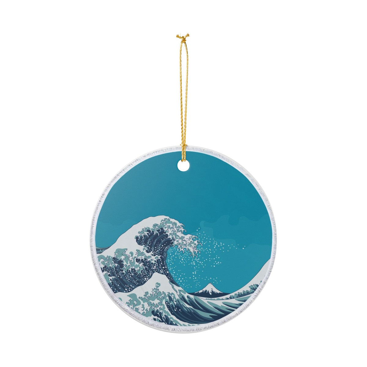 Great Wave Ceramic Ornament - Coastal Decoration