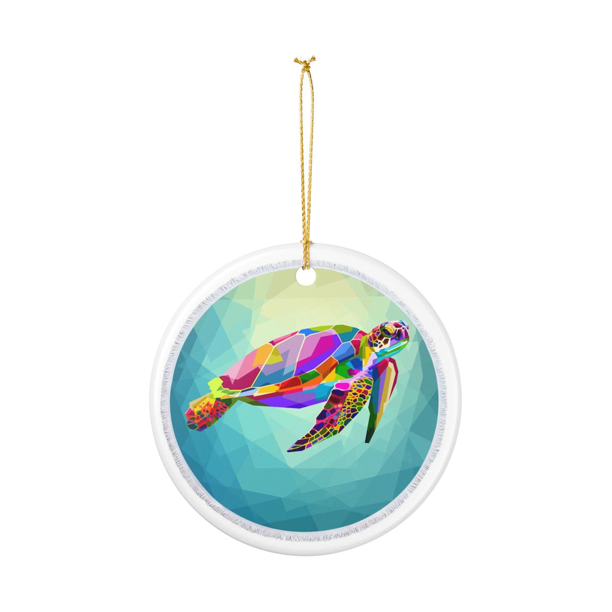 Prismatic Swimmer Ceramic Ornament - Coastal Decoration