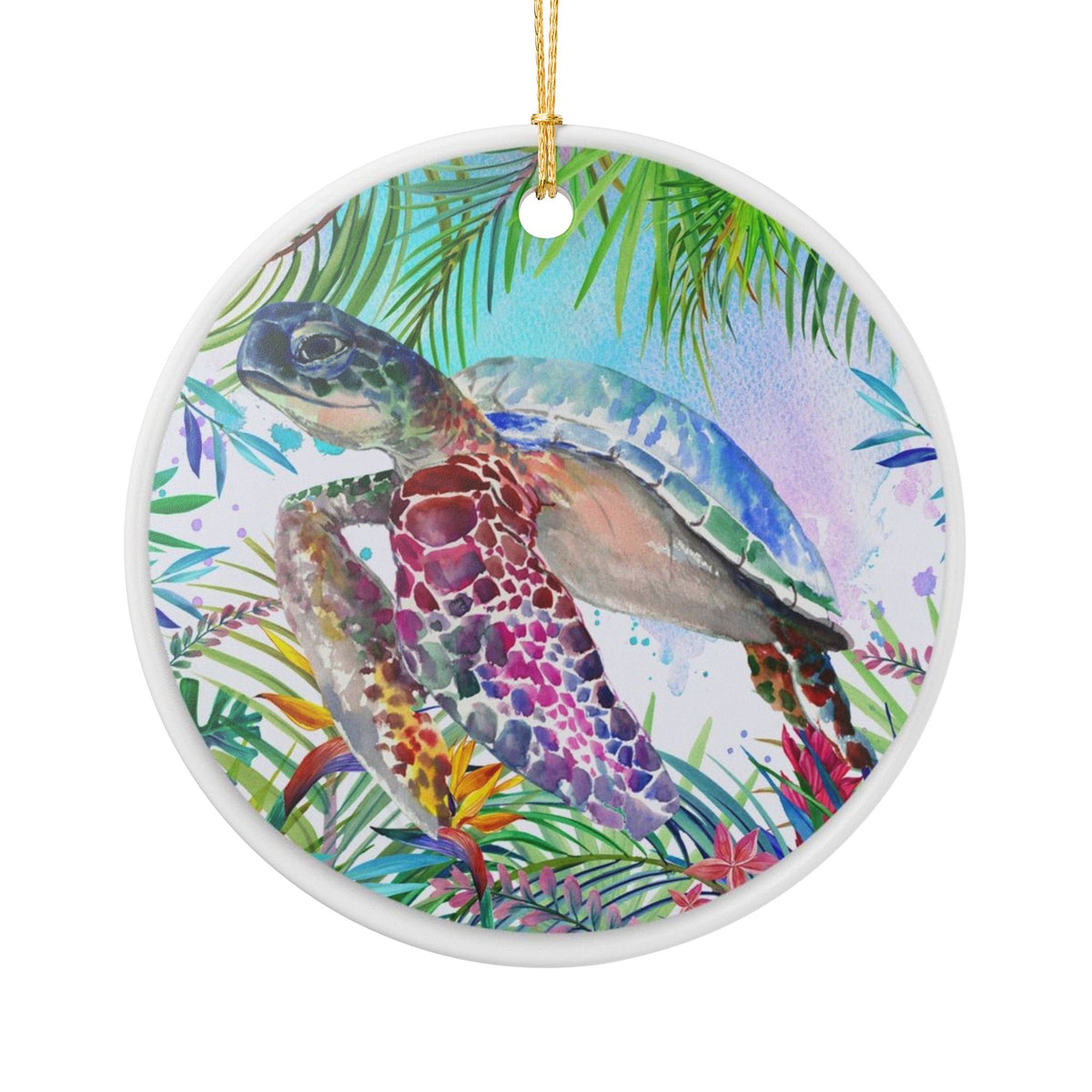 Tropical Sea Guardian Ceramic Ornament - Coastal Holiday Decoration