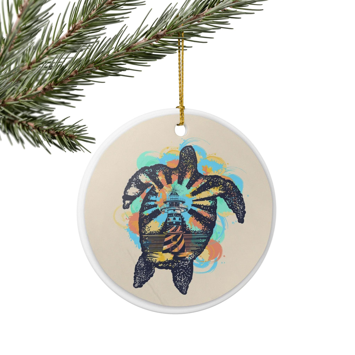 Lighthouse Guardian Ceramic Ornament - Coastal Decoration