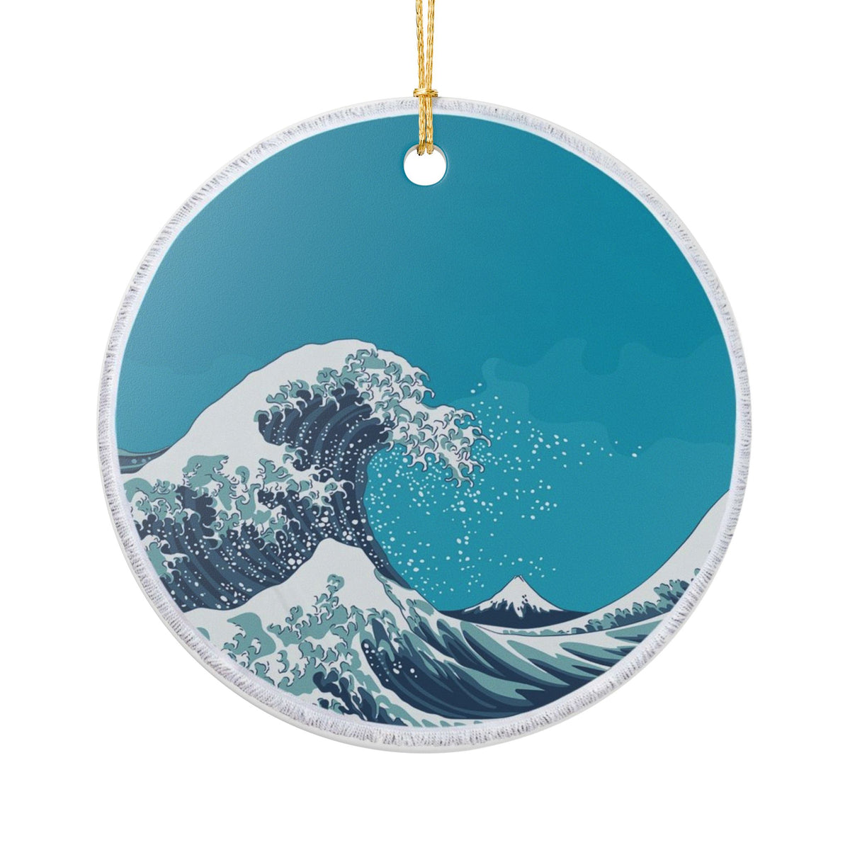 Great Wave Ceramic Ornament - Coastal Decoration