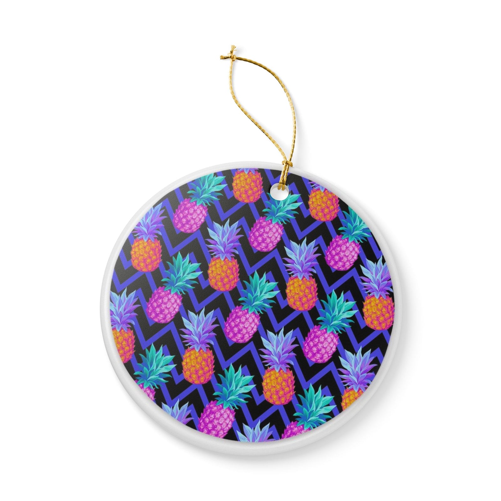 Tropical Zigzag Fusion Ceramic Ornament - Coastal Decoration