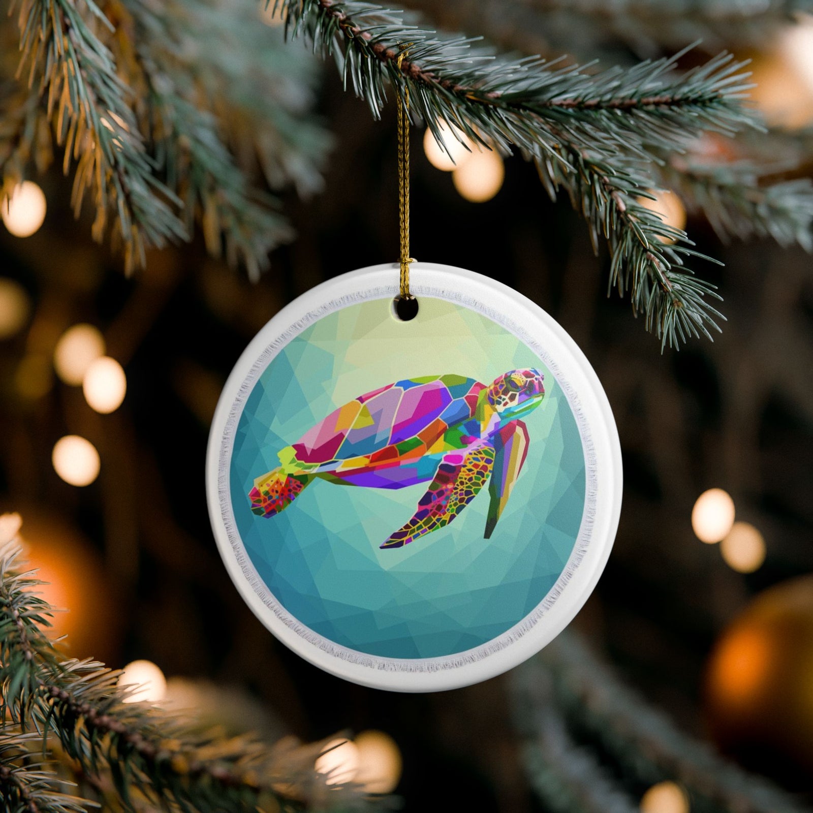 Prismatic Swimmer Ceramic Ornament - Coastal Decoration