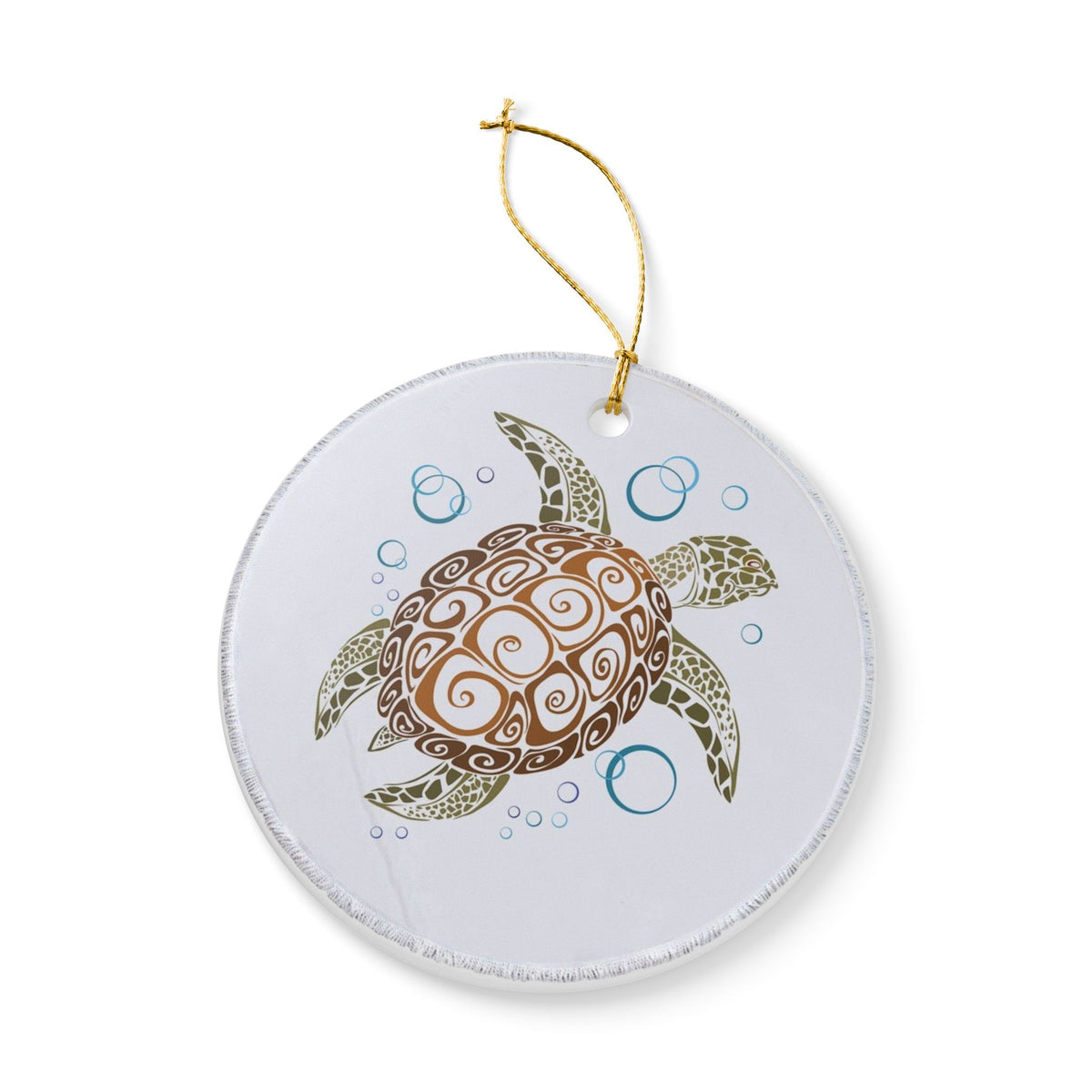 Aquatic Harmony Ceramic Ornament - Coastal Decoration