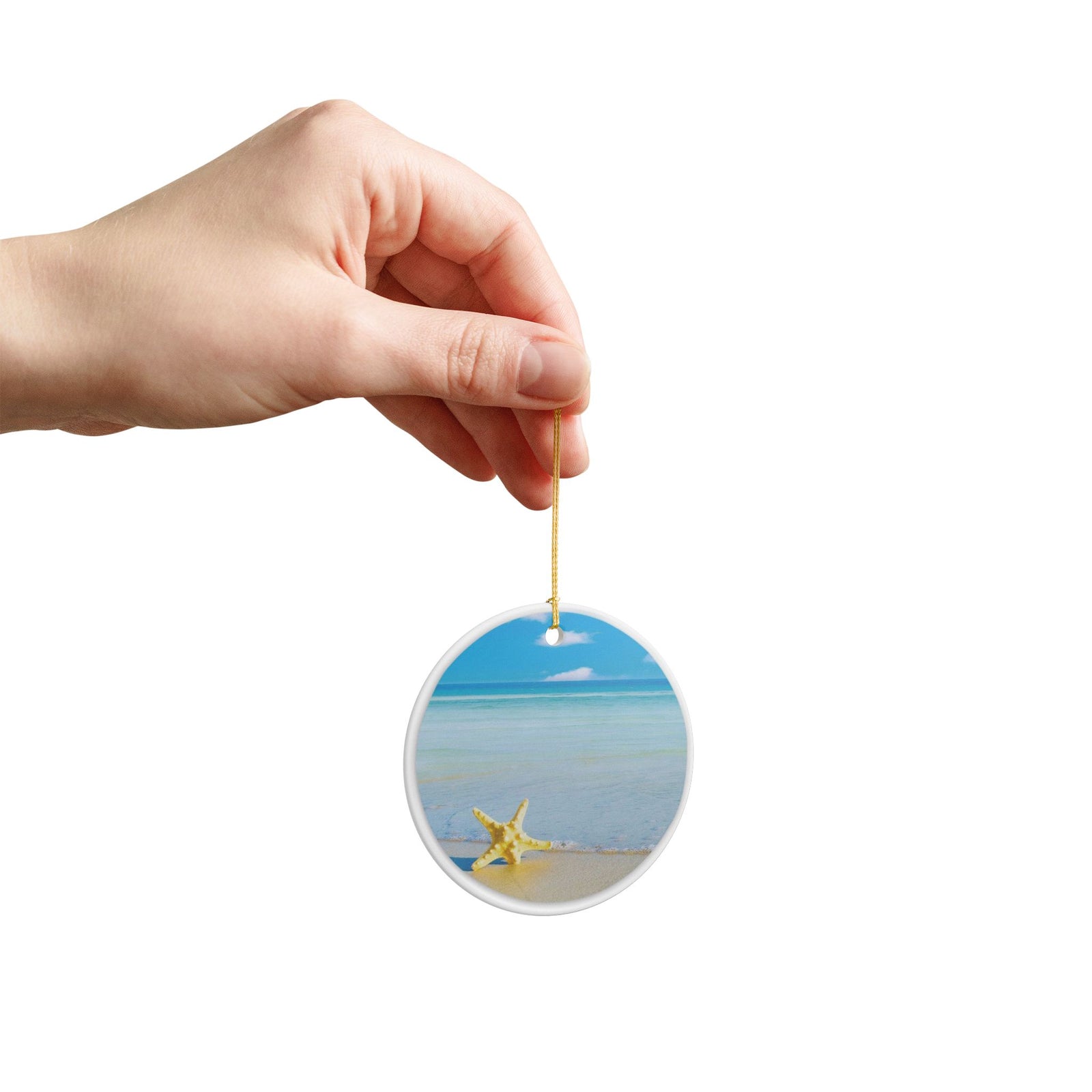 Starfish Dreams Ceramic Ornament - Coastal Holiday Decoration