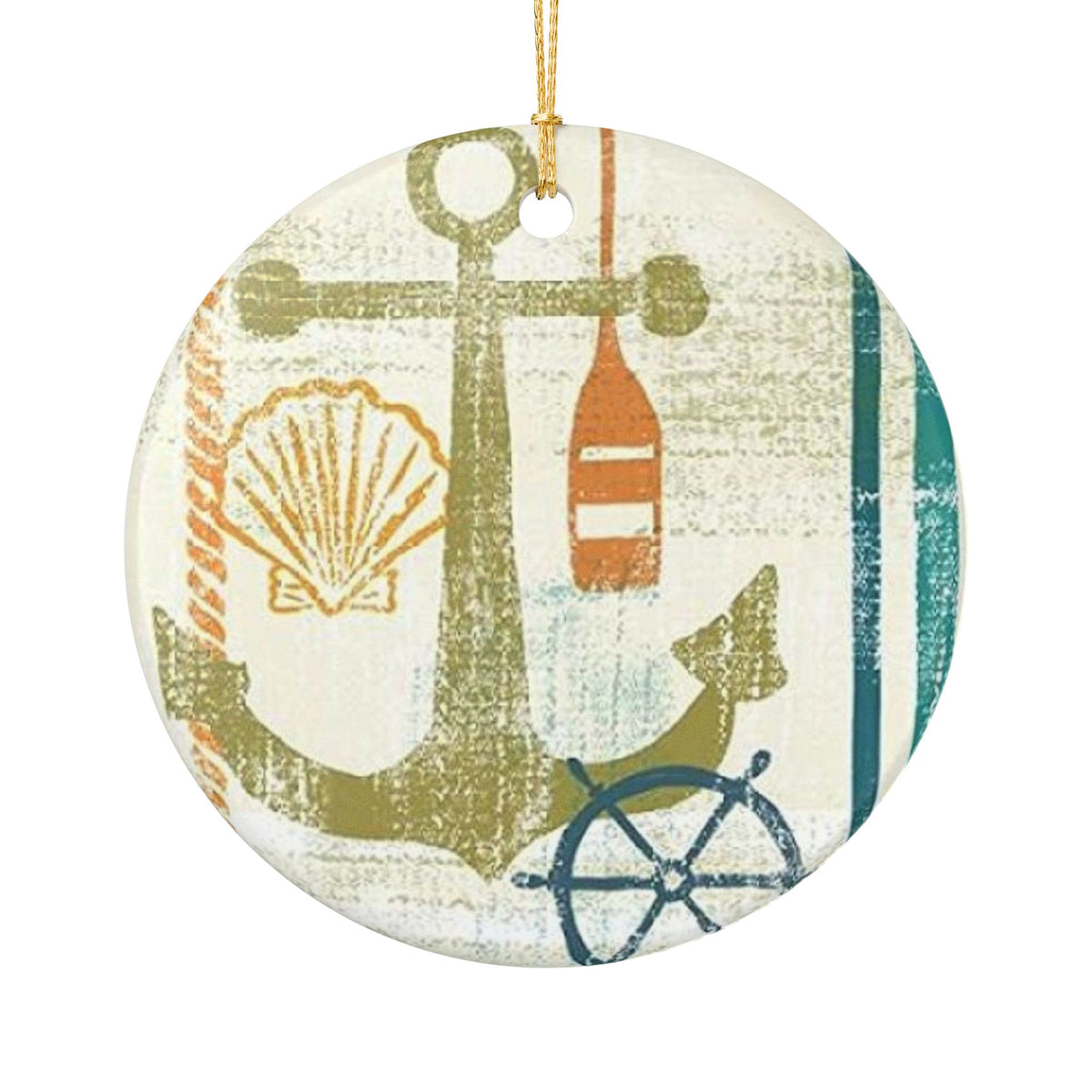 Nautical Whispers Ceramic Ornament - Coastal Decoration