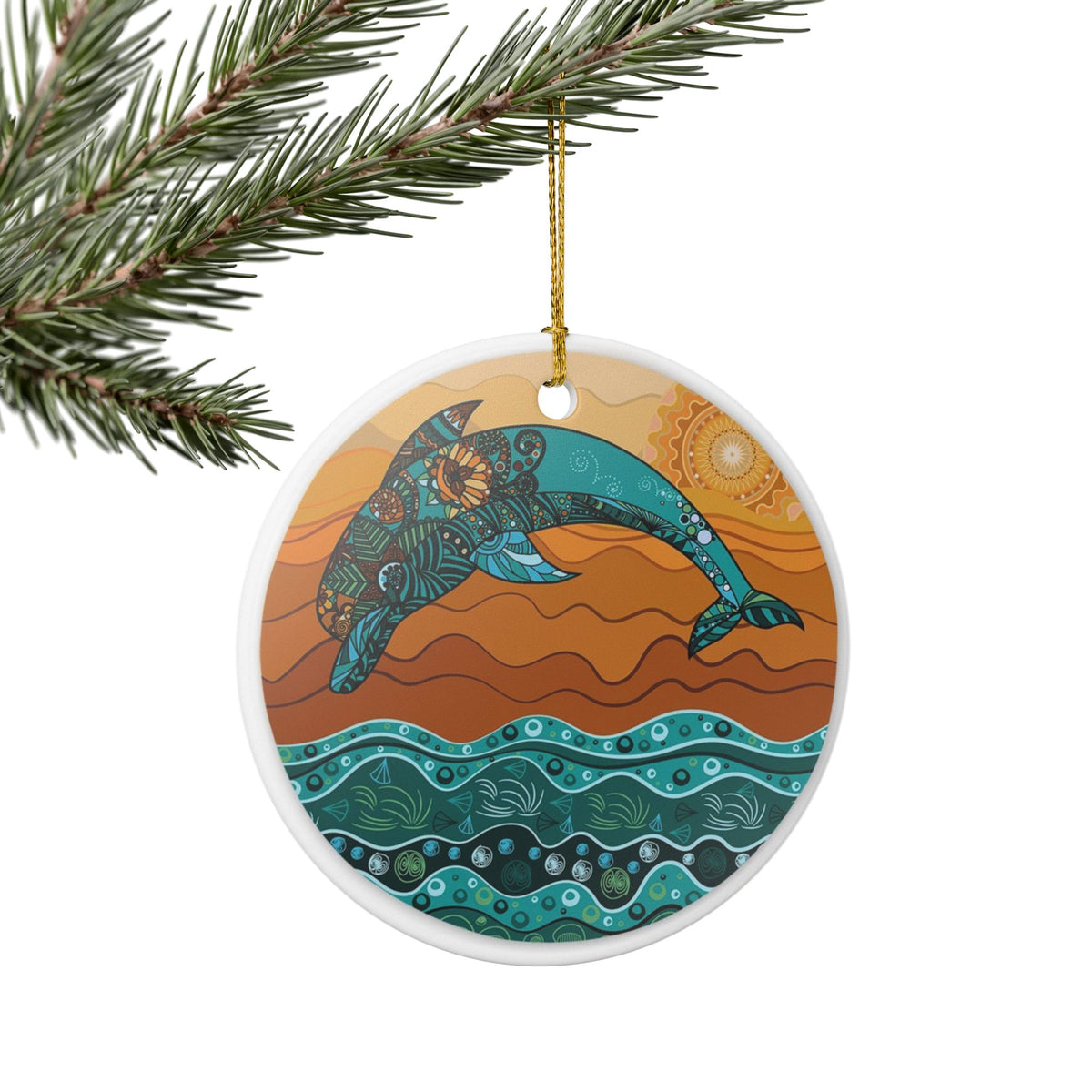 Waves of Harmony Ceramic Ornament - Coastal Decoration