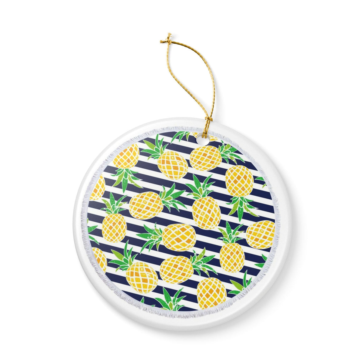 Tropical Stripes Ceramic Ornament - Coastal Decoration
