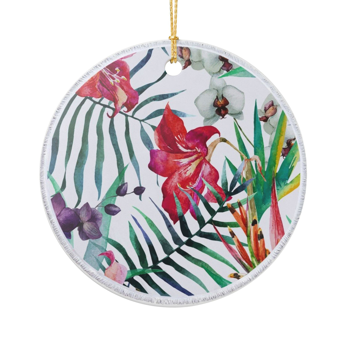 Tropical Whispers Ceramic Ornament - Coastal Decoration