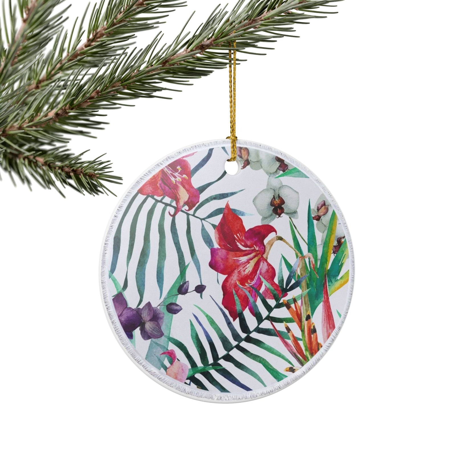 Tropical Whispers Ceramic Ornament - Coastal Decoration