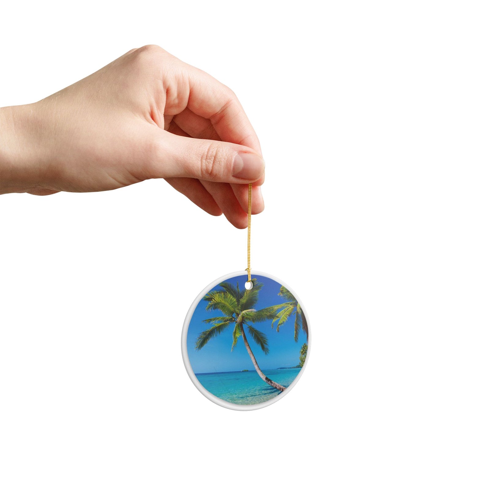 Tropical Paradise Ceramic Ornament - Coastal Holiday Decoration