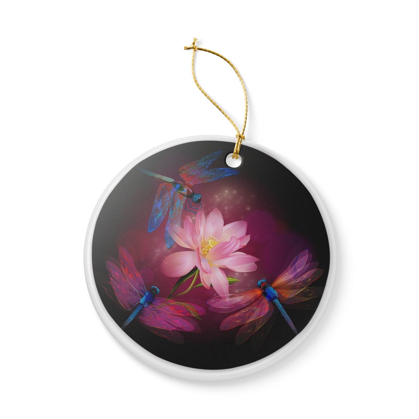 Dragonfly Dance Ceramic Ornament - Coastal Decoration