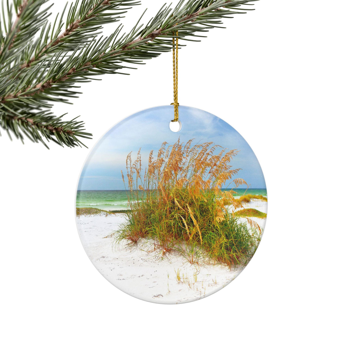 Siesta Keys Ceramic Ornament - Coastal Holiday Decoration