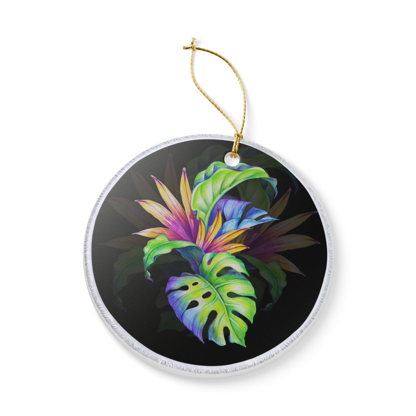 Tropical Dreamscape Ceramic Ornament - Coastal Decoration