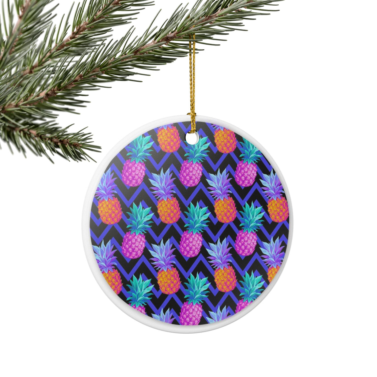 Tropical Zigzag Fusion Ceramic Ornament - Coastal Decoration