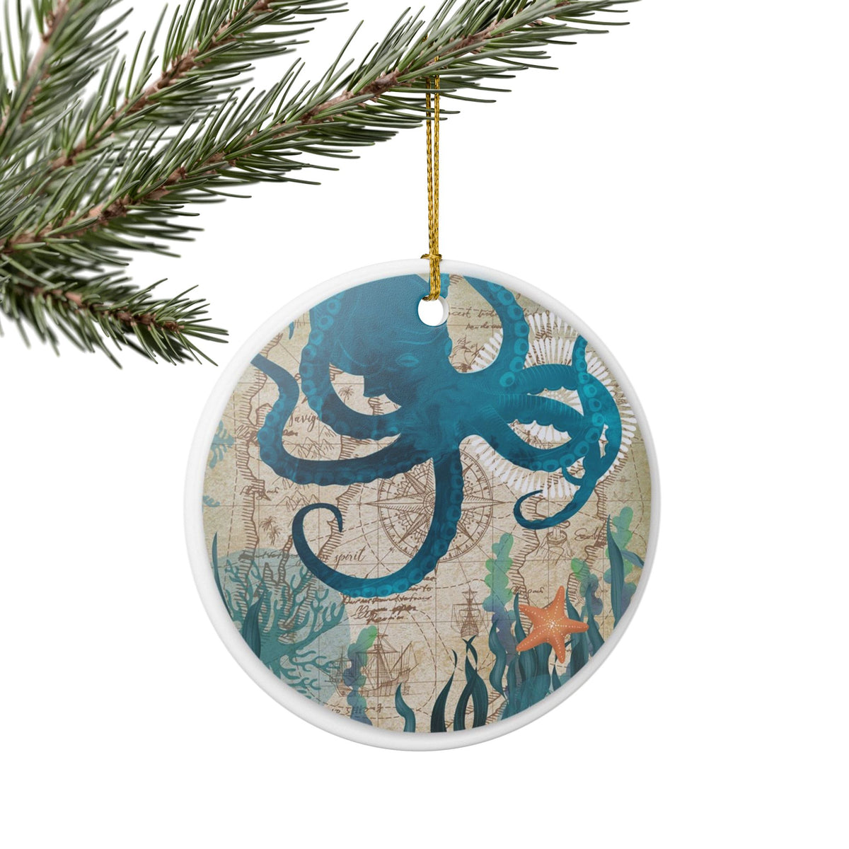 Depths of Navigation Ceramic Ornament - Coastal Decoration