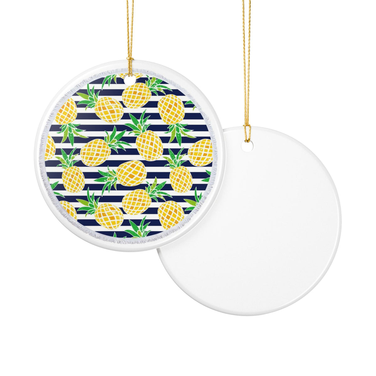 Tropical Stripes Ceramic Ornament - Coastal Decoration