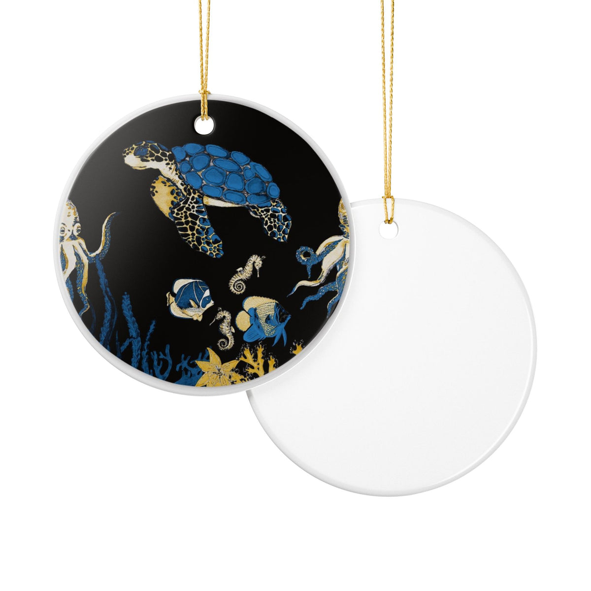 Sea of Blue Wonders Ceramic Ornament - Coastal Decoration